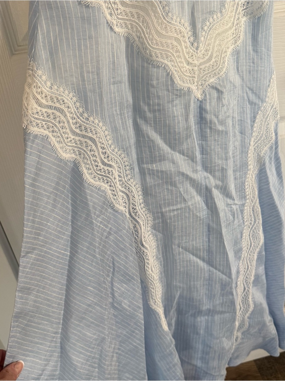 Sandro lace striped linen blend maxi dress • new sizes 6 or 8 - Picture 9 of 10